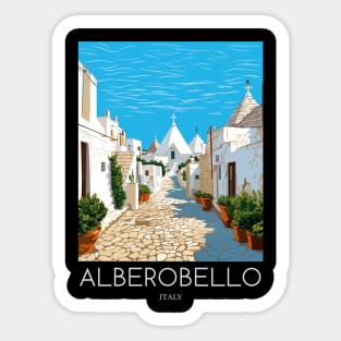A Pop Art Travel Print of Alberobello - Italy Sticker